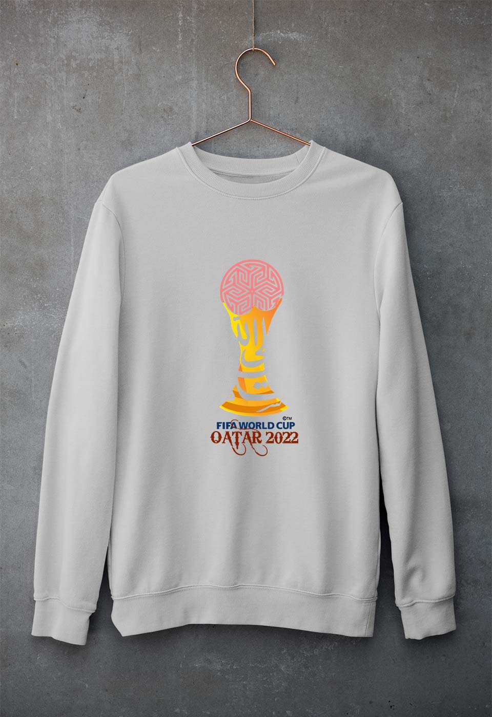 FIFA World Cup Qatar 2022 Unisex Sweatshirt for Men/Women-Grey Melange-Ektarfa.online
