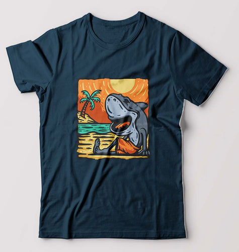 Shark T-Shirt for Men-Petrol Blue-Ektarfa.online