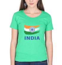 Load image into Gallery viewer, India T-Shirt for Women-Flag Green-Ektarfa.online
