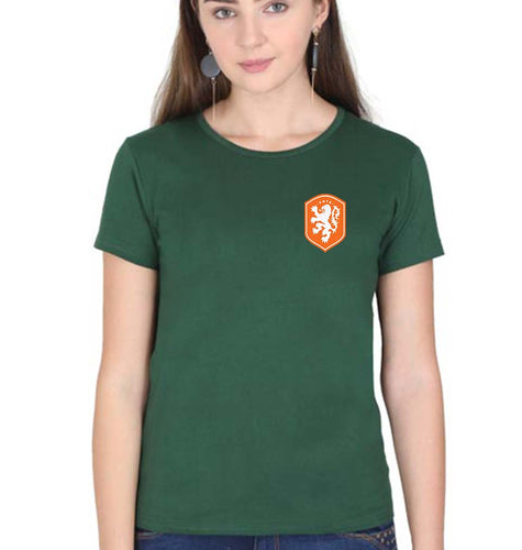 Netherlands Football T-Shirt for Women-Dark Green-Ektarfa.online