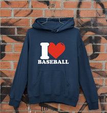 Load image into Gallery viewer, I Love Baseball Unisex Hoodie for Men/Women-Navy Blue-Ektarfa.online
