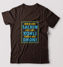 Load image into Gallery viewer, CRICKET Sachin Kohli Dhoni T-Shirt for Men-Coffee Brown-Ektarfa.online
