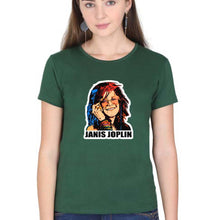 Load image into Gallery viewer, Janis Joplin T-Shirt for Women-Dark Green-Ektarfa.online
