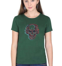 Load image into Gallery viewer, Skull T-Shirt for Women-Dark Green-Ektarfa.online
