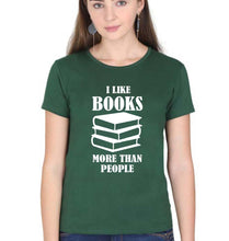 Load image into Gallery viewer, Like Books T-Shirt for Women-Dark Green-Ektarfa.online
