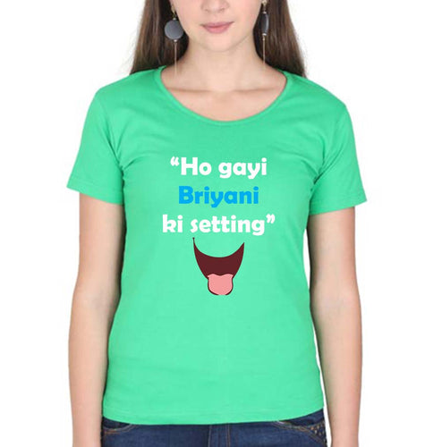 Biryani T-Shirt for Women-flag green-Ektarfa.online