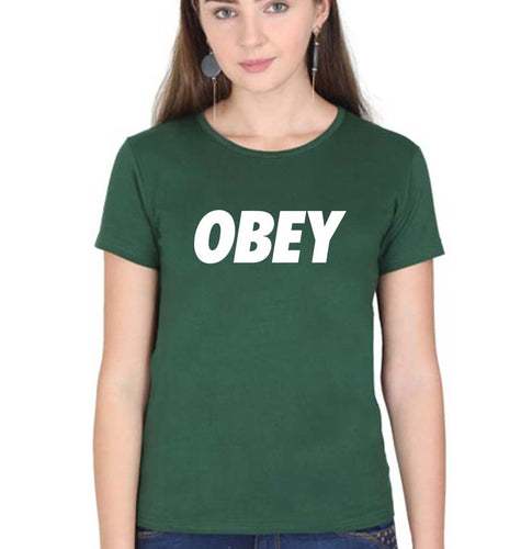Obey T-Shirt for Women-Dark Green-Ektarfa.online
