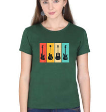 Load image into Gallery viewer, Guitar T-Shirt for Women-Dark Green-Ektarfa.online
