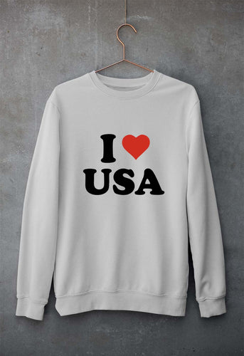 I Love USA Unisex Sweatshirt for Men/Women-Grey Melange-Ektarfa.online