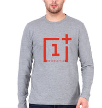 Load image into Gallery viewer, OnePlus Full Sleeves T-Shirt for Men-Grey Melange-Ektarfa.online
