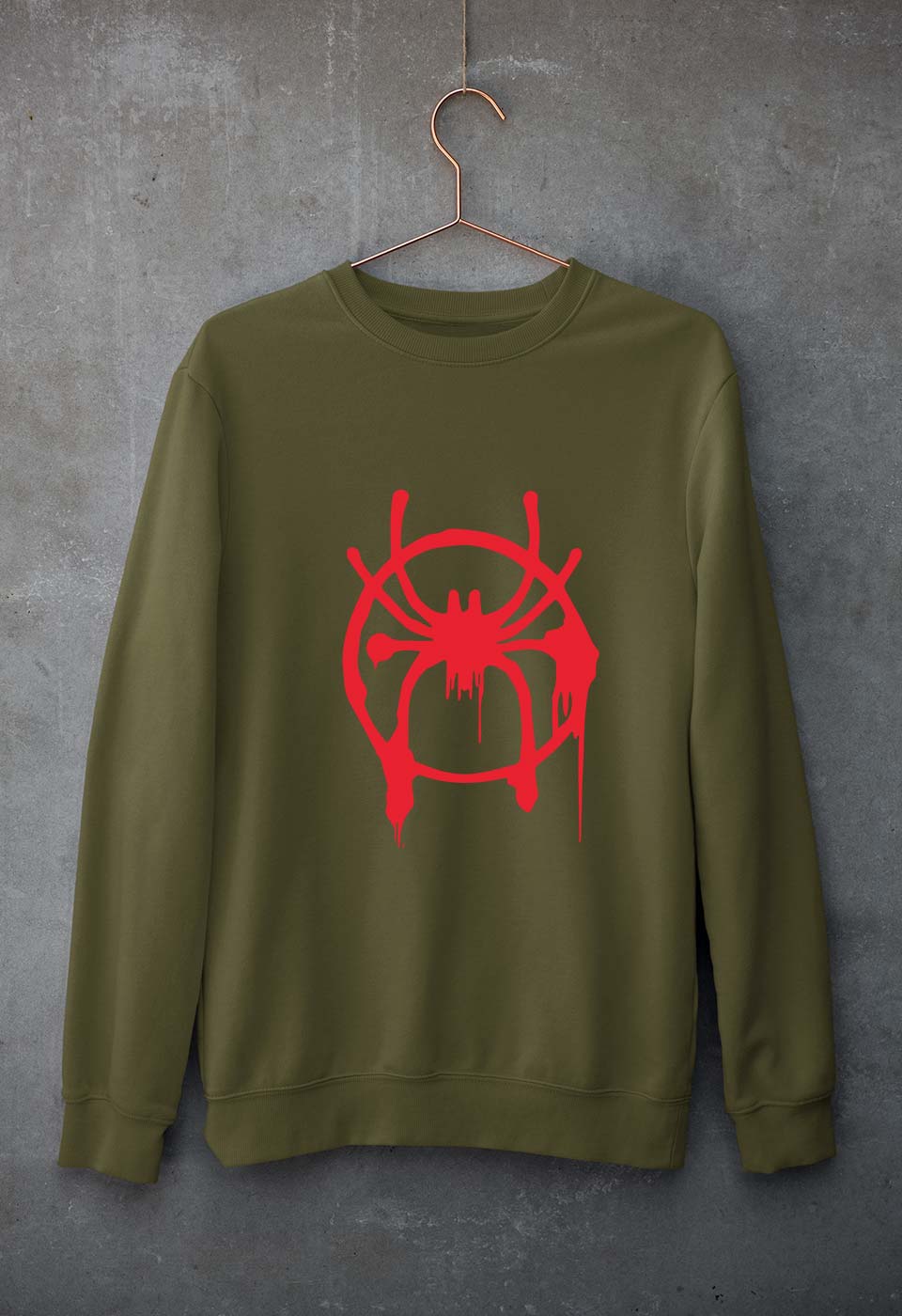 Spiderman Superhero Unisex Sweatshirt for Men/Women-Olive Green-Ektarfa.online