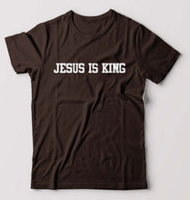Load image into Gallery viewer, Jesus is King T-Shirt for Men-Coffee Brown-Ektarfa.online
