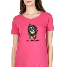 Load image into Gallery viewer, Geek Monkey T-Shirt for Women-Pink-Ektarfa.online
