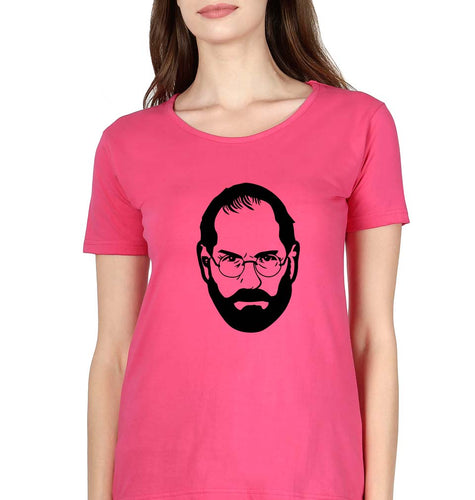 Steve Jobs T-Shirt for Women-Pink-Ektarfa.online