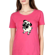 Load image into Gallery viewer, Pug Dog T-Shirt for Women-Pink-Ektarfa.online
