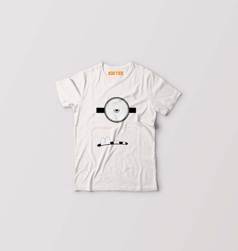 Minion Single Eye & Teeth Kids T-Shirt for Boy/Girl-White-Ektarfa.online