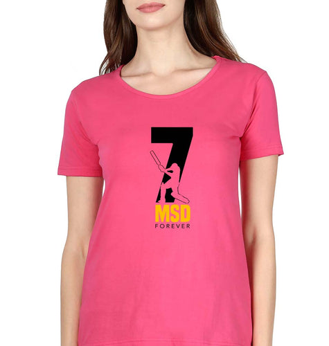 MS Dhoni (MSD) T-Shirt for Women-Pink-Ektarfa.online