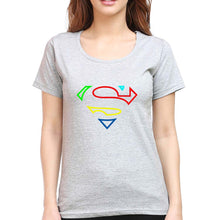 Load image into Gallery viewer, Superman Superhero T-Shirt for Women-Grey Melange-Ektarfa.online
