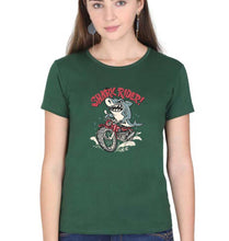 Load image into Gallery viewer, Shark Rider T-Shirt for Women-Dark Green-Ektarfa.online
