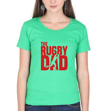 Load image into Gallery viewer, Rugby Dad T-Shirt for Women-flag green-Ektarfa.online
