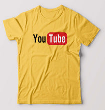 Load image into Gallery viewer, YouTube T-Shirt for Men-Golden yellow-Ektarfa.online
