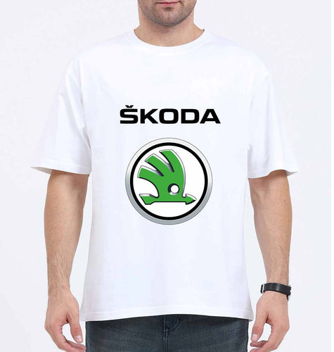 Skoda Oversized T-Shirt for Men-White-Ektarfa.online