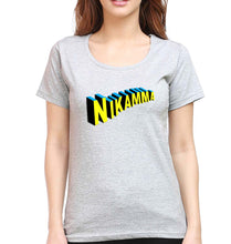 Load image into Gallery viewer, Nikamma T-Shirt for Women-Grey Melange-Ektarfa.online
