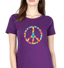 Load image into Gallery viewer, Trippy Psychedelic Skull T-Shirt for Women-Purple-Ektarfa.online
