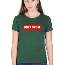 Load image into Gallery viewer, Never Give UP T-Shirt for Women-Dark Green-Ektarfa.online
