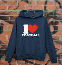 Load image into Gallery viewer, I Love Football Unisex Hoodie for Men/Women-Navy Blue-Ektarfa.online

