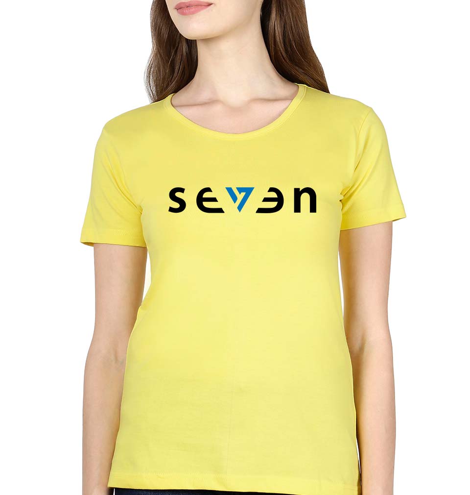 Seven MS Dhoni T-Shirt for Women-Yellow-Ektarfa.online