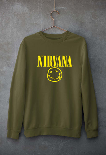 Nirvana Unisex Sweatshirt for Men/Women-Olive Green-Ektarfa.online