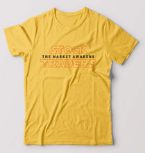 Load image into Gallery viewer, Share Market(Stock Market) T-Shirt for Men-S(38 Inches)-Golden Yellow-Ektarfa.online

