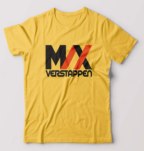 Max Verstappen T-Shirt for Men-S(38 Inches)-Golden Yellow-Ektarfa.online