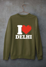 Load image into Gallery viewer, I Love Delhi Unisex Sweatshirt for Men/Women-Olive Green-Ektarfa.online
