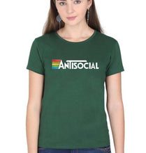 Load image into Gallery viewer, AntiSocial T-Shirt for Women-Dark Green-Ektarfa.online
