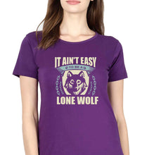 Load image into Gallery viewer, Wolf T-Shirt for Women-Purple-Ektarfa.online
