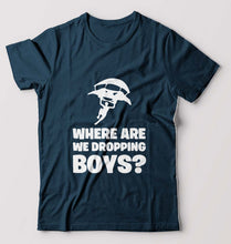 Load image into Gallery viewer, PUBG Where Are We Dropping Boys T-Shirt for Men-Petrol Blue-Ektarfa.online
