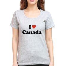 Load image into Gallery viewer, I Love Canada T-Shirt for Women-Grey Melange-Ektarfa.online
