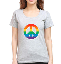 Load image into Gallery viewer, Peace Pride T-Shirt for Women-Grey Melange-Ektarfa.online
