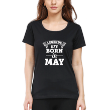 Load image into Gallery viewer, Legends are Born in May T-Shirt for Women-Black-Ektarfa.online
