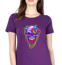 Load image into Gallery viewer, Trippy Psychedelic Peace T-Shirt for Women-Purple-Ektarfa.online
