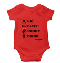 Load image into Gallery viewer, Rugby Kids Romper For Baby Boy/Girl-0-5 Months(18 Inches)-Red-Ektarfa.online
