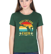 Load image into Gallery viewer, Cat Dad T-Shirt for Women-Dark Green-Ektarfa.online
