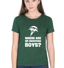 Load image into Gallery viewer, PUBG Where Are We Dropping Boys T-Shirt for Women-Dark Green-Ektarfa.online
