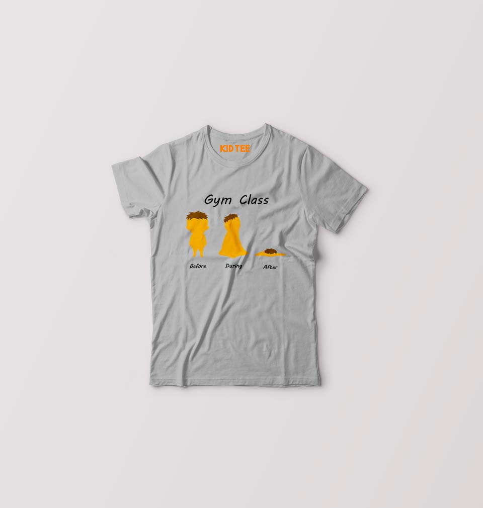 Gym Funny Kids T-Shirt for Boy/Girl-Grey-Ektarfa.online
