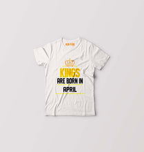 Load image into Gallery viewer, Kings Are Born In April Kids T-Shirt for Boy/Girl-White-Ektarfa.online
