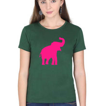 Load image into Gallery viewer, Pink Elephant T-Shirt for Women-Dark Green-Ektarfa.online
