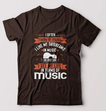 Load image into Gallery viewer, Music T-Shirt for Men-Coffee Brown-Ektarfa.online
