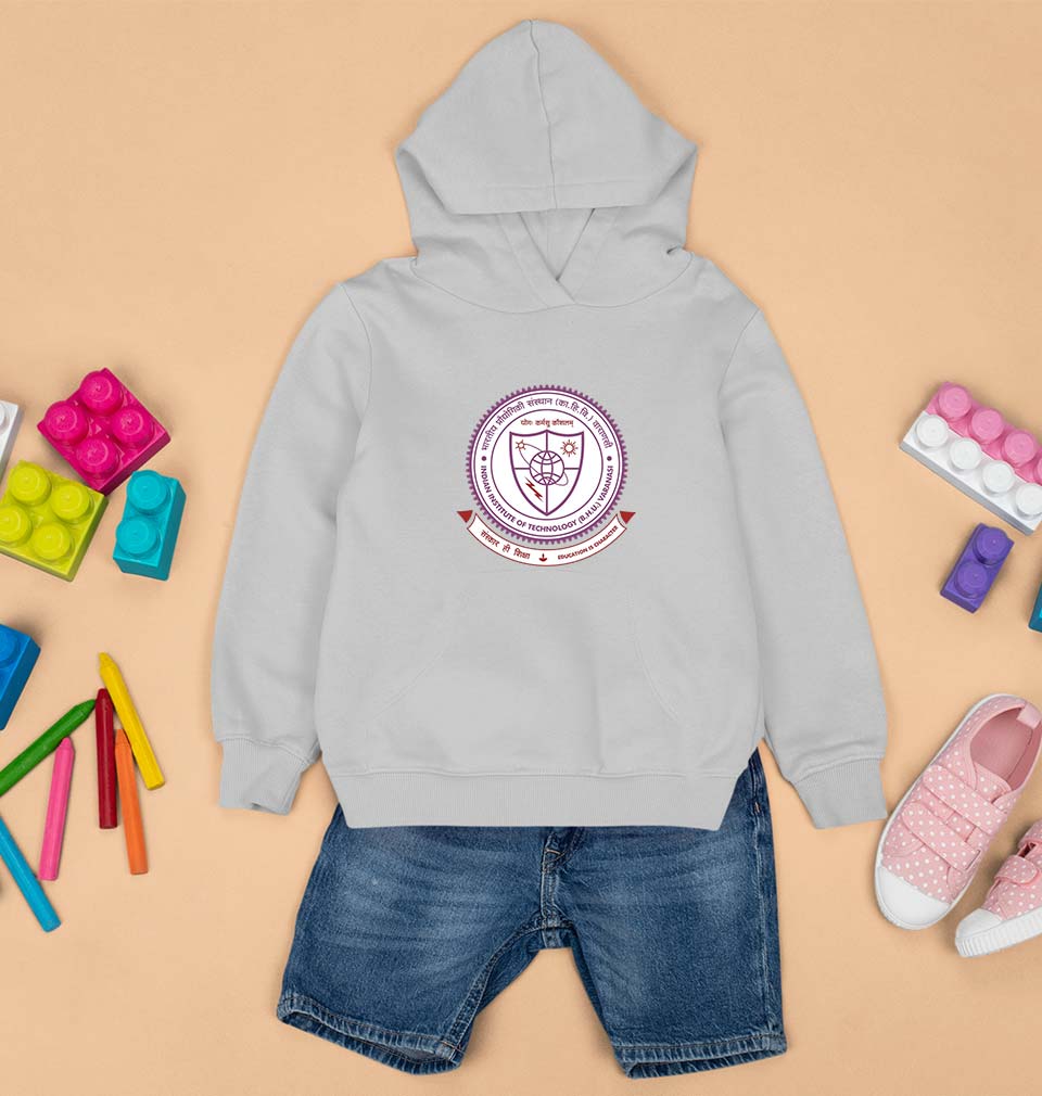 IIT (BHU) Varanasi Kids Hoodie for Boy/Girl-Grey-Ektarfa.online
